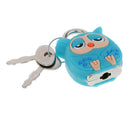 Blue Owl Cartoon Padlock Security Lock -Key Kid Gift Travel Lock Bag Lock