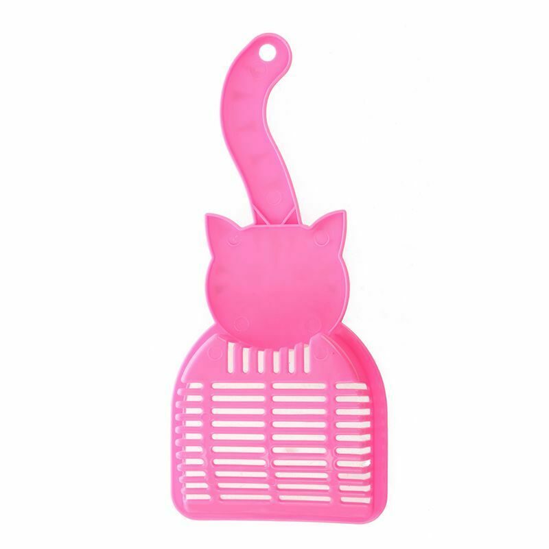 Rose Red Cat Pattern Plastic Pet Dog Cats Litter Scoop C7F2