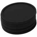 Silicone Black Drink Coasters Set of 8 Non-slip Round Soft Sleek and Durabl R6F1