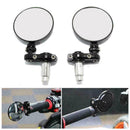 Aluminum Black Folding Bar End Motorcycle Mirrors Right and Left Racer Cafe P2S1