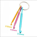 3Pcs Mini Keychain Knitting Aluminum Metal Crochet Hook Knit Needles Weaving Kit