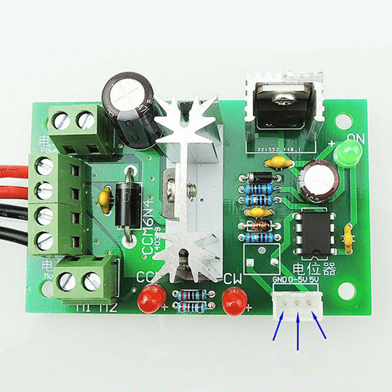 DC 6-30V 12V 24V 30V 10A PWM DC Motor Speed Controller CW CCW Reversible Switch