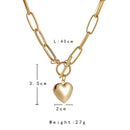Metal Love Heart Pendant Necklace Women Simple Chain Neck Choker Jewelry