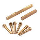 1 Pack Slotted Saddle Nut and Bridge Pins String Nails for Acoustic Folk Guitar