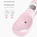 Portable Pet Dog Outdoor Travel Water Bowl Bottle Drinking Food Dish Feeder Pink