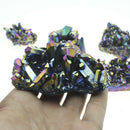 Quartz Crystal Rainbow Titanium Cluster Mineral Specimen Reiki Healing Stone AU