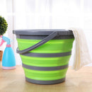 Foldable Bucket Car Wash Outdoor Fishing Round Bathroom Kitchen Bucket Gray