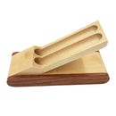 Decorative Gift Storage Box Organizer for 2 Pens Wooden Case Desktop Accs