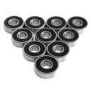 10pcs/set 608-2RS Rubber Cover Sealed Shafts Deep Groove Steel Ball Bearing