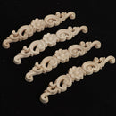 4x Floral Wood Carved Corner Applique Decorate Frame - 16X3X0.8cm