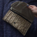 Women Straw Bag Elegant Female Braided Handbag Envelope Hasp Beach Bag For  N7C4