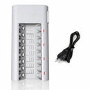 EU Plug 8 Slots Smart Charger AA AAA Ni-MH/ Ni-Cd Rechargeable Battery New