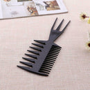 Black Double-sided Teeth Comb Fishbone Hair Comb for Salon Hairdressing Kit