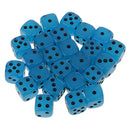 Blue Acrylic D6 Noctilucence Dices 6-Sided Point Spot Game Dice 25pcs/Pack Glow