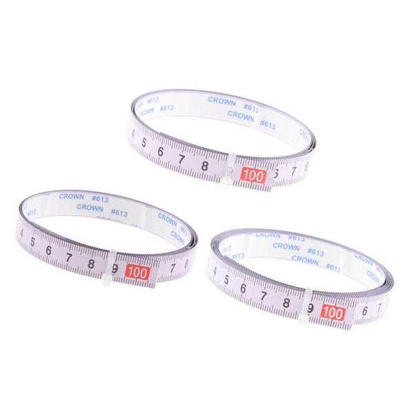 3 x Woodworking Tool Metric Track Tape Measure Self Adhesive Scale Miter T-Track
