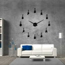 Guitar Variety Music Diy Giant Wall Clock Music Room Decoration Frameless B H3I2