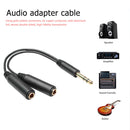 6.35 mm Male to 2 6.35 mm Female Adapter Cable Y Splitter Stereo Audio Cord A