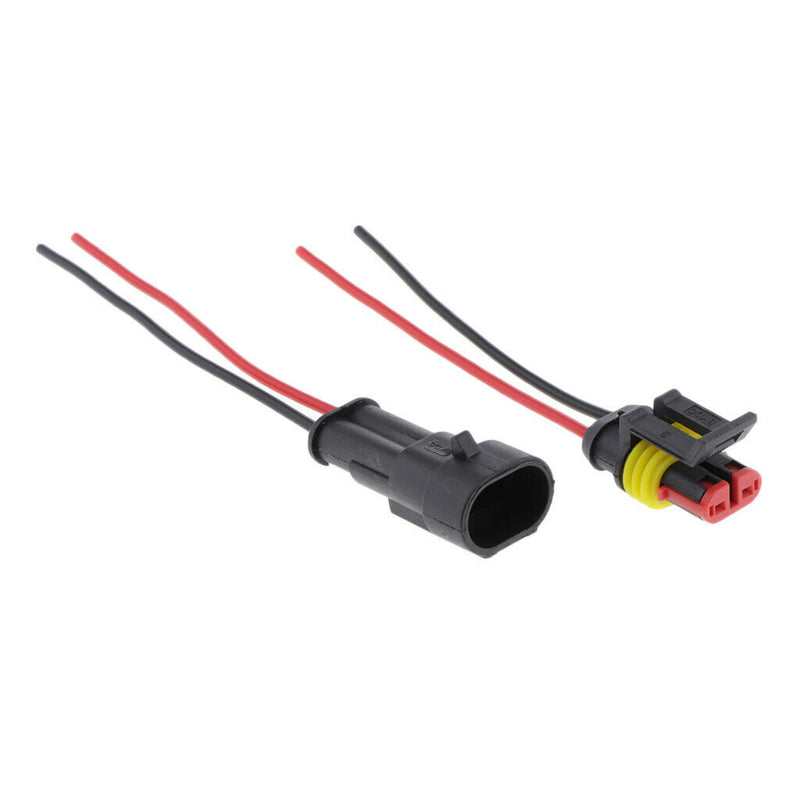 Car Male&Female HID Electrical Wire Plug w/ 14AWG Cable Wire Harness 2pin