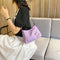 Women Simple Underarm Handbag Daisy Flower Portable Shoulder Bags (Purple)