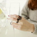 3PCS Women's Punk Black Stack Plain Above Knuckle Ring Midi Finger Tip Rings  SE
