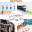 60pcs Hose Clips Adjustable 10-38mm Range Stainless Steel Hose Clamp Assortment