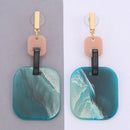 Korean Retro Acrylic Earrings Women Drop Earrings Geometric Rectangular Rou T8G3