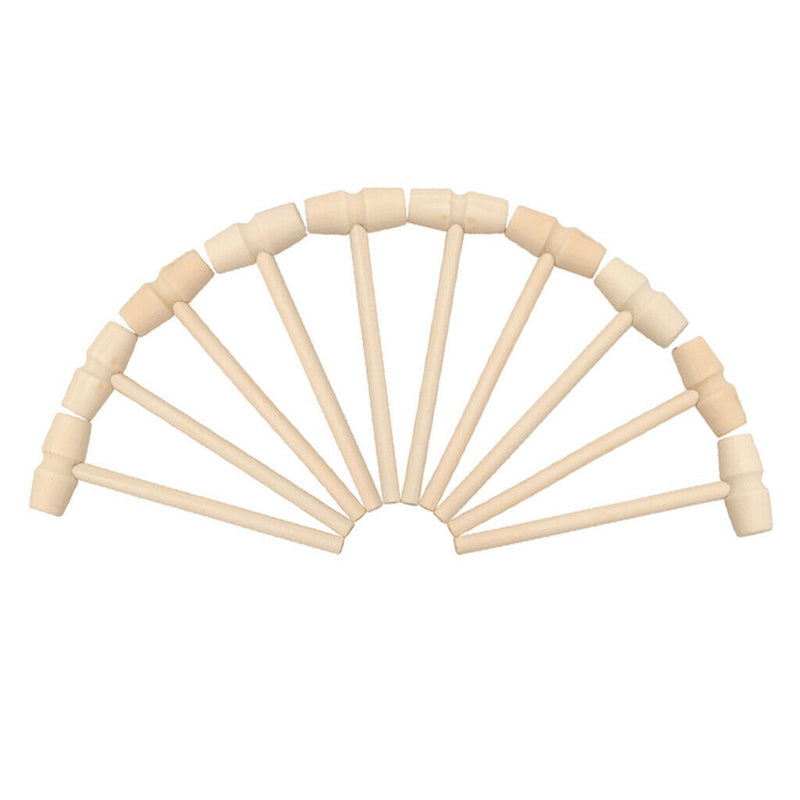 10x Wooden Hammer Mallet Kids Games Knock Educational Toys Boys