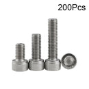 200PCS M6 M8 M10 M12 Stainless Steel Metric Hex Socket Cap Head Screws B TOE