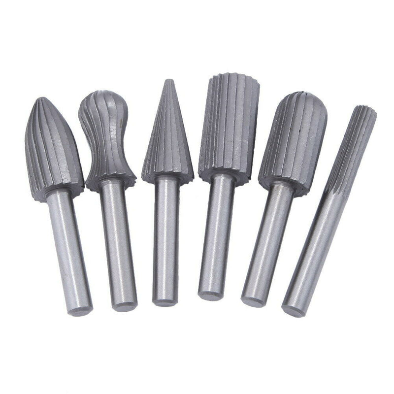 6pcs Carbide Cutter Rotary Burr Set CNC Engraving Bit Rotary File Bur Burr