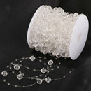1 Roll of Crystal Beads Strands Chain Garland for Party Wedding Decor 30m