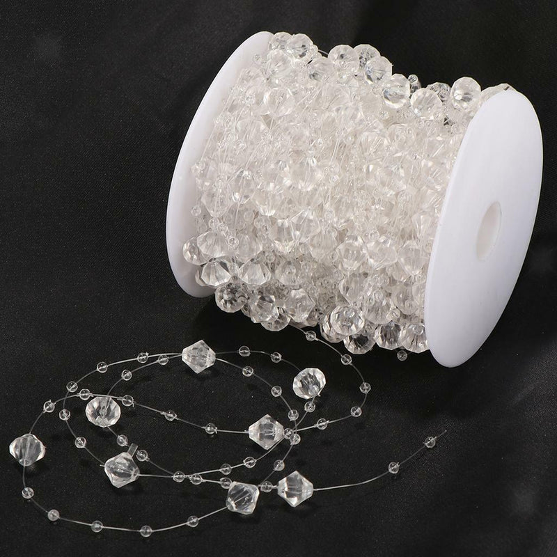 1 Roll of Crystal Beads Strands Chain Garland for Party Wedding Decor 30m