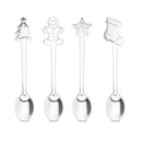 4PCS Christmas Stainless Steel Spoon Fashion Cartoon Coffee Spoon Life Home E5Z5