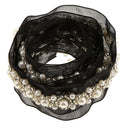 1Yard Black Beaded Lace Trims Ribbon Clothes Applique for DIY Craft Sewing