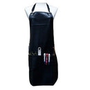 Black Professional Barber Apron with Pockets Leather Waterproof PU Hairdres