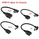 Usb 3.0 Angle 90 Degree Extension Cable Male To Female Adapter Cord Data Up