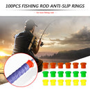 O-shaped Rubber Luminous Fishing Rod 100pcs Protective Cover Anti-slip Wrap Ring
