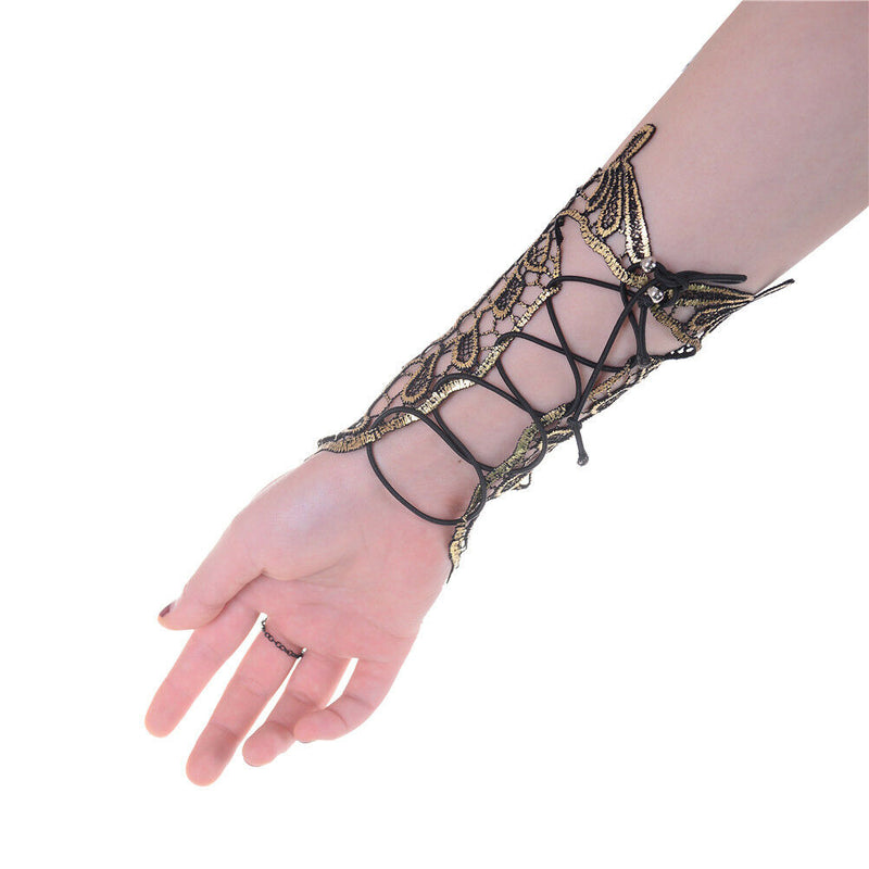 Sexy Women Ladies Steampunk Goth Party Costume Fingerless Wedding Gloves  LJ