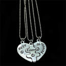 Best Friends Forever Broken Heart Crystal Pendant Necklace Friendship Jewelry Gw