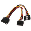 SATA Power Cable SATA 15 Pin Male to 2x Female Splitter Cables