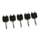 6.35mm 1/4'' Male to Dual RCA Stereo Female MIC/Audio Splitter Converter, 5 PACK