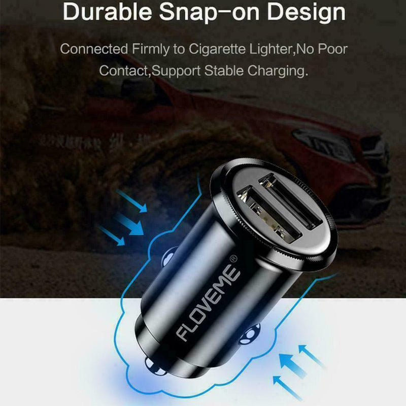 Mini Dual USB Car Charger Auto Vehicle 3.1A Fast Charging Adapter Kits Pre I4N0