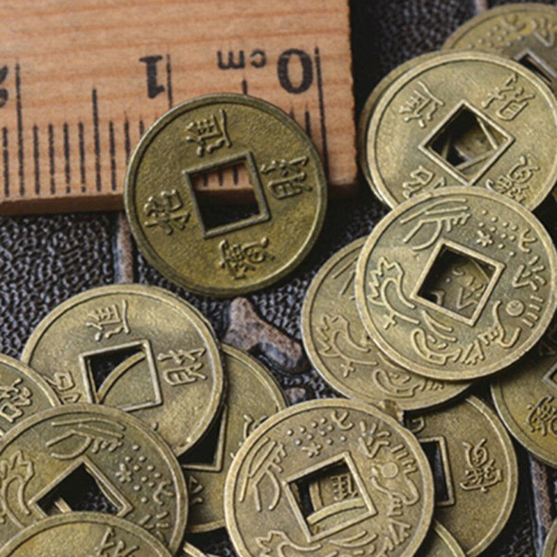 100Pcs Feng Shui Coins Ancient Chinese I Ching Coins For Health Wealth Charm  Z