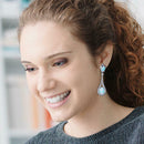 Fashion Water Drop Long Earrings Women Colorful Crystal Ear Dangle Jewelry A