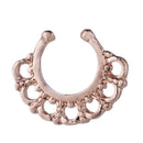 5pcs Womens Petals Non Piercing Faux Septum Nose Ring Hoop False Body Jewelry