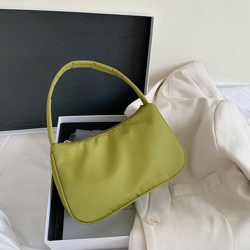 Nylon Casual Women Handbag Female Solid Underarm Shoulder Bag (Army Green)