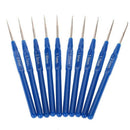 10pcs Metal Knitting Needles Crochet Hooks Kits With Ergonomic Grips 0.6-2.