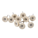 10PCS 25MM Wool Felt Polishing Buffing Drill Grinder Wheel Brushes With Handle