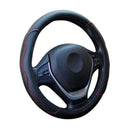 Auto Car 38CM Steering Wheel Cover Protector PU Leather Anti-skid Black with Red