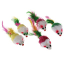 Mini Mouse Pet Cat Interactive Toys Cat Kitten with Colorful Feather Plush Funn-