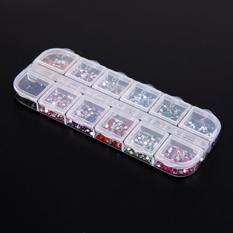 Nail Art Rhinestone+Tweezers Suit Nail Art Decor+5pcs Nail Art Dotting Pen A